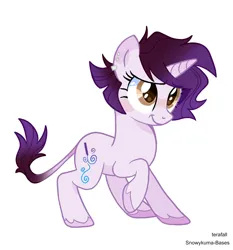 Size: 2028x2180 | Tagged: safe, artist:indivirtual_, derpibooru import, oc, unofficial characters only, pony, unicorn, base used, blushing, ear piercing, high res, horn, image, jpeg, long tail, piercing, raised hoof, simple background, smiling, solo, tail, unshorn fetlocks, white background