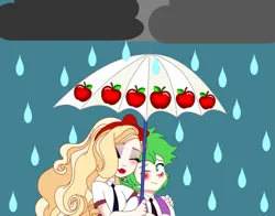 Size: 2073x1624 | Tagged: safe, derpibooru import, spike, human, equestria girls, apple white, cloud, crossover, crossover shipping, ever after high, g4, human spike, humanized, image, love, png, rain, raincloud, ship:spikewhite, shipping