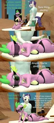 Size: 1920x4320 | Tagged: suggestive, artist:papadragon69, derpibooru import, rarity, spike, anthro, dragon, 3d, barb, bikini, breasts, busty barb, clothes, comic, dragoness, elusive, female, g4, image, lizard breasts, male, older barb, png, rule 63, ship:barlusive, shipping, shortstack, source filmmaker, sparity, straight, sunscreen, swimsuit