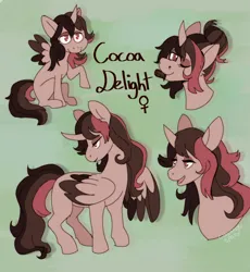 Size: 1780x1935 | Tagged: safe, artist:cinnamonsparx, derpibooru import, oc, oc:cocoa delight, unofficial characters only, alicorn, pony, colored wings, female, image, mare, png, solo, two toned wings, wings