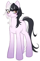Size: 2659x4000 | Tagged: safe, artist:wtfponytime, derpibooru import, ponified, earth pony, pony, bags under eyes, blushing, gradient legs, hololive, hololive advent, image, png, shiori novella, simple background, solo, tail, transparent background, two toned mane, two toned tail, vtuber
