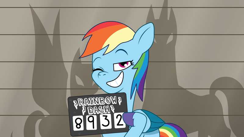 Size: 2400x1350 | Tagged: safe, artist:prixy05, derpibooru import, rainbow dash, pegasus, pony, g5, my little pony: tell your tale, female, g4, g4 to g5, generation leap, image, mare, mugshot, png, solo, the game is ahoof