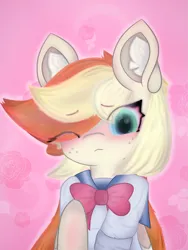 Size: 2735x3645 | Tagged: safe, artist:sodapop sprays, derpibooru import, oc, oc:sodapop sprays, pegasus, pony, blushing, bust, chest fluff, clothes, dandere, ear fluff, freckles, image, looking at you, png, school uniform, solo, uniform