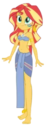 Size: 569x1549 | Tagged: safe, artist:crazybrothersstyler2, artist:invisibleink, derpibooru import, edit, sunset shimmer, human, equestria girls, atlantis, atlantis: the lost empire, belly button, clothes, female, g4, image, loincloth, outfit, outfits, png, simple background, solo, solo female, transparent background