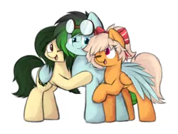 Size: 4000x3000 | Tagged: safe, artist:aaathebap, derpibooru import, oc, oc:gryph xander, unofficial characters only, earth pony, cute, hug, image, png, trio, winghug, wings