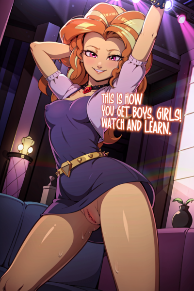 Size: 1024x1536 | Tagged: explicit, ai content, derpibooru import, machine learning generated, adagio dazzle, human, equestria girls, rainbow rocks, accessories, adorasexy, arm behind head, arms in the air, beautiful, beautisexy, belt, belt jewelry, bracelet, breasts, busty adagio dazzle, clothes, cute, dancing, erect nipples, female, female focus, females only, g4, image, jewelry, lamp, lips, looking at you, neck jewelry, necklace, nipples, nudity, png, pot, prompter:marinette-du-pain-cheng, sexy, smiling, smiling at you, smirk, solo, solo female, solo focus, studio, stupid sexy adagio dazzle, sweat, talking to viewer, teeth, text, vulva