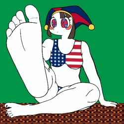 Size: 1000x1000 | Tagged: suggestive, derpibooru import, ponified, anthro, pony, american flag, feet, fetish, flag, foot fetish, foot focus, image, png, pomni, soles, the amazing digital circus, the shining