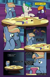 Size: 1920x2948 | Tagged: safe, artist:alexdti, derpibooru import, oc, oc:brainstorm (alexdti), oc:purple creativity, oc:star logic, pegasus, pony, unicorn, comic:quest for friendship retold, book, crying, horn, image, jpeg, library, twilight's castle, twilight's castle library