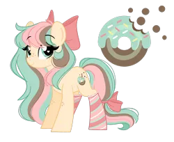 Size: 2266x1848 | Tagged: safe, artist:emberslament, derpibooru import, oc, oc:coco crumbles, unofficial characters only, earth pony, pony, bow, clothes, female, hair bow, image, mare, png, simple background, socks, solo, transparent background
