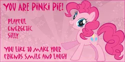 Size: 400x200 | Tagged: safe, derpibooru import, edit, pinkie pie, earth pony, pony, image, jpeg, quiz, solo