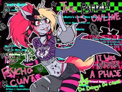 Size: 1600x1200 | Tagged: safe, artist:sierra flyer, derpibooru import, oc, oc:batty bliss, anthro, bat pony, pony, emo, image, neon, png, scene, scenecore, solo