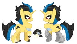 Size: 3481x2014 | Tagged: safe, artist:dixieadopts, derpibooru import, oc, oc:golden thunder, pony, unicorn, female, horn, image, mare, png, simple background, solo, transparent background