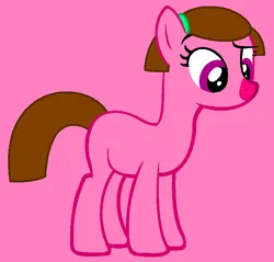 Size: 751x718 | Tagged: safe, artist:dragonflame59, artist:spitfirethepegasusfan39, ponified, earth pony, pony, adult blank flank, base used, blank flank, clothes, dreamworks face, female, g4, hairclip, image, little miss, little miss wise, mare, mr. men, mr. men little miss, pink background, png, simple background, smiling, solo, wise