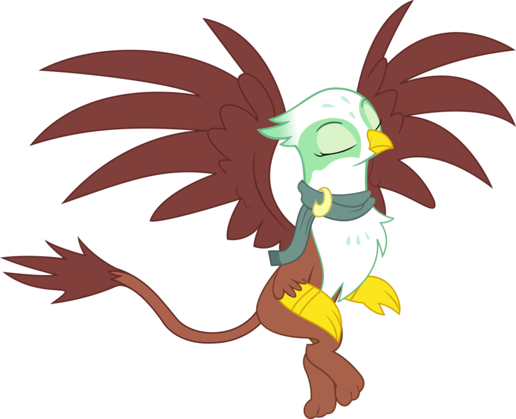 Size: 2590x2102 | Tagged: safe, artist:bluetech, derpibooru import, edit, vector edit, greta, gryphon, the lost treasure of griffonstone, .svg available, cropped, female, flying, g4, high res, image, inkscape, png, simple background, sitting, solo, transparent background, vector