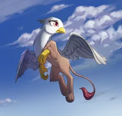 Size: 5022x4744 | Tagged: safe, artist:770418gyygy, derpibooru import, oc, unofficial characters only, gryphon, cloud, female, flying, gift art, griffon oc, image, jpeg, sky, solo