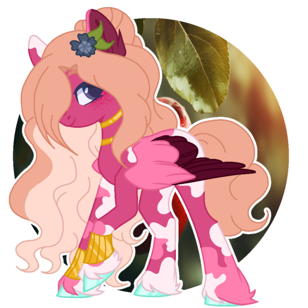 Size: 1000x1000 | Tagged: safe, artist:kaenashepard, derpibooru import, oc, unofficial characters only, pegasus, pony, base used, bracelet, coat markings, colored wings, colored wingtips, crack ship offspring, female, flower, flower in hair, freckles, hair over one eye, image, jewelry, mare, necklace, offspring, parent:big macintosh, parent:somnambula, pegasus oc, png, simple background, solo, transparent background, unshorn fetlocks, wings