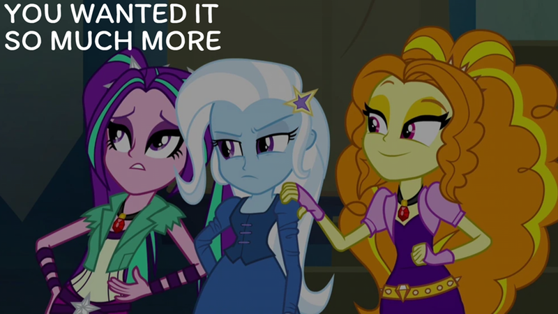 Size: 2000x1125 | Tagged: safe, derpibooru import, edit, edited screencap, editor:quoterific, screencap, adagio dazzle, aria blaze, trixie, equestria girls, rainbow rocks, image, png