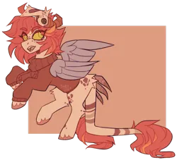 Size: 1600x1452 | Tagged: safe, artist:faultx, derpibooru import, oc, oc:faultx, pegasus, pony, clothes, colored wings, female, horns, image, mare, png, simple background, solo, sweater, wings