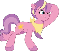Size: 1138x986 | Tagged: safe, artist:prixy05, derpibooru import, sundance (g2), sunsparkle, earth pony, pony, g2, g5, my little pony: tell your tale, bandana, female, g2 to g5, generation leap, image, mare, png, simple background, solo, transparent background, vector