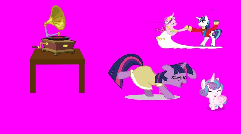 Size: 1080x601 | Tagged: safe, screencap, princess cadance, princess flurry heart, shining armor, twilight sparkle, alicorn, pony, unicorn, series:flurry heart's birthday, series:mlp animation's short films, cute, dancing, flurrybetes, gramophone, image, jpeg