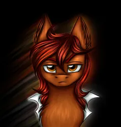 Size: 2336x2456 | Tagged: safe, artist:darklight1315, derpibooru import, oc, oc:ado, earth pony, pony, fallout equestria, black background, chest fluff, clothes, ear fluff, fallout equestria: mayday, image, lab coat, male, png, simple background, solo, stallion