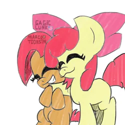 Size: 3000x3000 | Tagged: safe, artist:gagiclunk, derpibooru import, apple bloom, babs seed, apple family member, cousins, cute, family, image, png