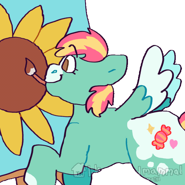 Size: 800x800 | Tagged: safe, artist:vemrill, derpibooru import, oc, unofficial characters only, pegasus, pony, flower, flying, gif, image, pegasus oc, simple background, smiling, solo, transparent background, wings