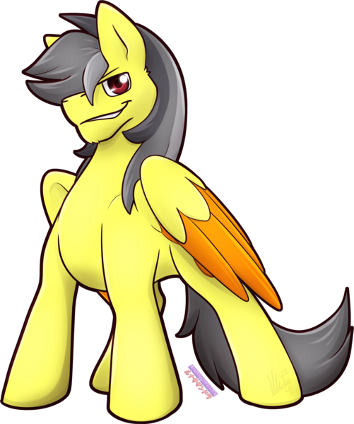 Size: 2562x3071 | Tagged: safe, artist:lunahydreigon, derpibooru import, oc, oc:thunder (fl), pegasus, pony, commission, confident, dominant, image, male, png, simple background, solo, transparent background