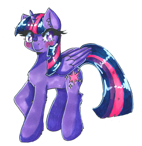 Size: 2065x2125 | Tagged: safe, artist:mylittleyuri, derpibooru import, twilight sparkle, twilight sparkle (alicorn), alicorn, pony, blushing, cute, female, image, mare, png, solo, traditional art, twiabetes