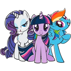Size: 2048x2048 | Tagged: artist needed, safe, alternate version, derpibooru import, official, rainbow dash, rarity, twilight sparkle, twilight sparkle (alicorn), alicorn, pegasus, pony, unicorn, black outlines, closed mouth, female, folded wings, g4, grin, horn, image, lidded eyes, looking at you, mare, open mouth, open smile, png, raised hoof, simple background, sitting, smiling, spread wings, standing, stock vector, transparent background, trio, trio female, vector, wings, zazzle