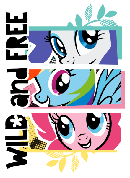 Size: 1503x2048 | Tagged: artist needed, safe, alternate version, derpibooru import, official, pinkie pie, rainbow dash, rarity, earth pony, pegasus, pony, unicorn, black outlines, closed mouth, design, english, female, g4, grin, horn, image, leaves, looking at you, looking up, mare, merchandise, open mouth, open smile, png, screentone, shirt design, simple background, smiling, spread wings, stock vector, text, transparent background, trio, trio female, vine, wild and free, wings, zazzle