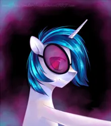 Size: 520x591 | Tagged: safe, artist:pekou, derpibooru import, vinyl scratch, unicorn, g4, glasses, horn, image, png