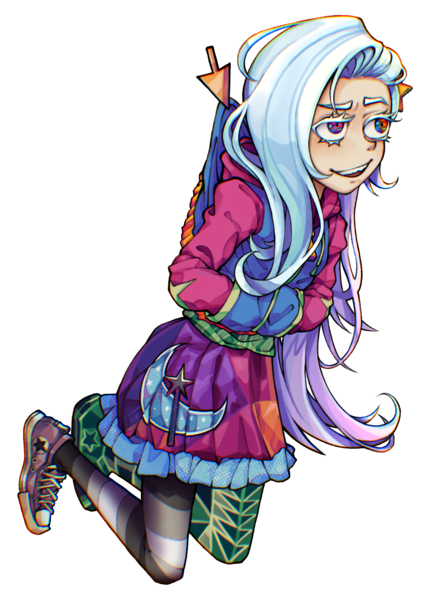 Size: 1002x1400 | Tagged: safe, artist:starwantrix, derpibooru import, edit, trixie, alternate design, clothes, colorful, hoodie, image, png