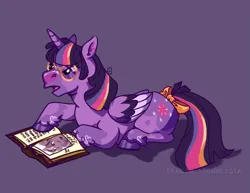 Size: 2749x2120 | Tagged: safe, artist:dragao_tecnologia, derpibooru import, twilight sparkle, twilight sparkle (alicorn), alicorn, pony, alternate design, book, digital art, fanart, g4, glasses, image, png, redesign, twitterina design