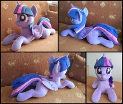 Size: 1688x1432 | Tagged: safe, artist:littlefairyswonders, derpibooru import, twilight sparkle, twilight sparkle (alicorn), alicorn, pony, image, irl, lying down, photo, plushie, png, prone, solo