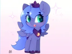 Size: 4000x3000 | Tagged: safe, artist:zokkili, derpibooru import, princess luna, alicorn, pony, beanbrows, crown, cute, ear fluff, eyebrows, eyebrows visible through hair, female, g4, heart, heart eyes, high res, horn, image, jewelry, jpeg, lunabetes, open mouth, open smile, peytral, regalia, signature, smiling, solo, sparkles, sparkly eyes, spread wings, starry eyes, unshorn fetlocks, wingding eyes, wings