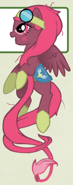 Size: 415x1051 | Tagged: safe, artist:chris cæsar, derpibooru import, official, pegasus, pony, filly sized follies, tails of equestria, female, flying, g4, goggles, goggles on head, image, mare, png, saddle, simple background, sky arrow, solo, tack