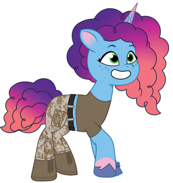 Size: 1059x1118 | Tagged: safe, artist:edy_january, artist:prixy05, derpibooru import, edit, vector edit, pony, unicorn, g5, my little pony: tell your tale, belt, boots, clothes, delta forces, horn, image, military, military pants, military pony, military uniform, misty brightdawn, png, shirt, shoes, simple background, soldier, soldier pony, solo, special forces, transparent background, uniform, us army, vector