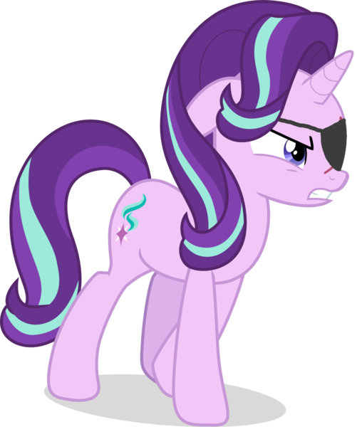 Size: 5454x6528 | Tagged: safe, artist:filmbrony, derpibooru import, starlight glimmer, pony, unicorn, alternate universe, disguise, eyepatch, eyepatch (disguise), female, g4, horn, image, mare, marvel, nick fury, png, simple background, solo, transparent background, vector