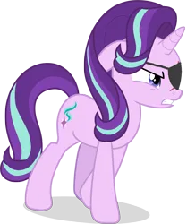 Size: 5454x6528 | Tagged: safe, artist:filmbrony, derpibooru import, starlight glimmer, pony, unicorn, alternate universe, disguise, eyepatch, eyepatch (disguise), female, g4, horn, image, mare, marvel, nick fury, png, simple background, solo, transparent background, vector