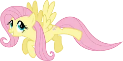 Size: 6038x3000 | Tagged: safe, artist:cloudy glow, derpibooru import, fluttershy, pegasus, pony, female, flying, g4, happy, image, png, simple background, smiling, solo, transparent background, vector