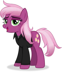 Size: 4344x5016 | Tagged: safe, artist:anime-equestria, derpibooru import, cheerilee, earth pony, pony, absurd resolution, alternate hairstyle, alternate tailstyle, clothes, female, g4, image, mare, open mouth, png, shirt, simple background, smiling, solo, tail, transparent background, vector