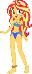 Size: 843x1932 | Tagged: safe, artist:triceratopwarrior99, derpibooru import, sunset shimmer, human, equestria girls, atlantis: the lost empire, clothes, disney, female, g4, image, kida, png, simple background, solo, swimsuit, white background