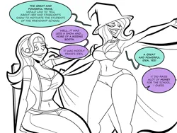 Size: 1800x1350 | Tagged: suggestive, artist:chillguydraws, derpibooru import, starlight glimmer, trixie, human, big breasts, breasts, busty starlight glimmer, busty trixie, cleavage, comic, dialogue, female, group therapy, humanized, image, implied lesbian, implied shipping, implied startrix, lesbian, png, shipping, startrix, support group, wide hips