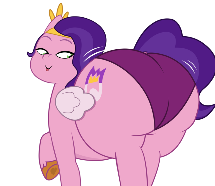 Size: 7610x6595 | Tagged: suggestive, alternate version, artist:duskyzombie, derpibooru import, pipp petals, pegasus, pony, g5, my little pony: tell your tale, :p, absurd resolution, butt, clothes, colored wings, diadem, dialogue, dock, eyebrows, eyes closed, female, folded wings, image, jewelry, jiggle, large butt, mare, pipp butt, plot, png, rear view, regalia, simple background, solo, solo female, tail, the ass was fat, tongue out, transparent background, underwear, vector, wings