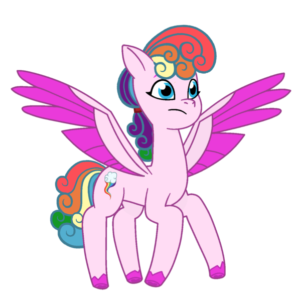 Size: 3600x3600 | Tagged: safe, artist:ramixe dash, derpibooru import, oc, oc:rainbow party (g5), unofficial characters only, pegasus, pony, g5, my little pony: tell your tale, female, image, mare, multicolored hair, png, rainbow hair, requested art, simple background, transparent background