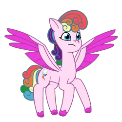 Size: 3600x3600 | Tagged: safe, artist:ramixe dash, derpibooru import, oc, oc:rainbow party (g5), unofficial characters only, pegasus, pony, g5, my little pony: tell your tale, female, image, mare, multicolored hair, png, rainbow hair, requested art, simple background, transparent background