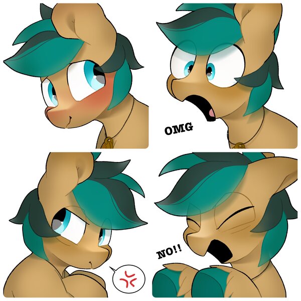 Size: 4096x4096 | Tagged: safe, artist:mochi_nation, derpibooru import, oc, unofficial characters only, earth pony, pony, blushing, bust, cross-popping veins, crossed hooves, emanata, eyes closed, image, jewelry, jpeg, male, necklace, omg, open mouth, pictogram, simple background, smiling, solo, speech bubble, stallion, surprised, unshorn fetlocks, white background