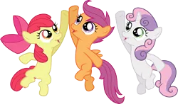 Size: 5091x3000 | Tagged: safe, artist:cloudy glow, derpibooru import, apple bloom, scootaloo, sweetie belle, earth pony, pegasus, pony, unicorn, ponyville confidential, cutie mark crusaders, female, filly, foal, g4, horn, image, png, simple background, transparent background, vector