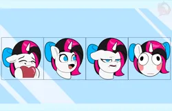 Size: 3600x2324 | Tagged: safe, artist:joaothejohn, derpibooru import, oc, oc:heart stitches, pegasus, pony, unicorn, blushing, bruh, commission, cute, emoji, emotes, expressions, heart, horn, image, lidded eyes, open mouth, pegasus oc, png, poggers, ribbon, shy, smiling, solo, text, unicorn oc, wings, your character here